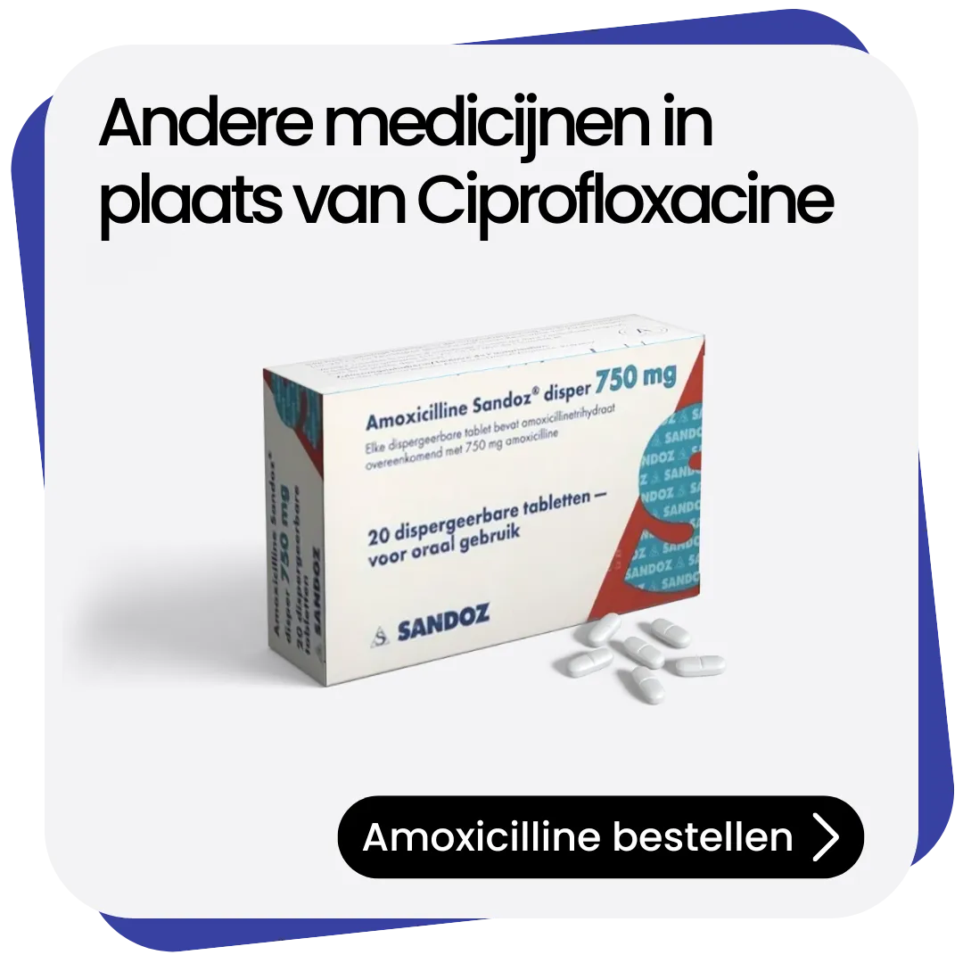 Amoxicilline alternatief Ciprofloxacine
