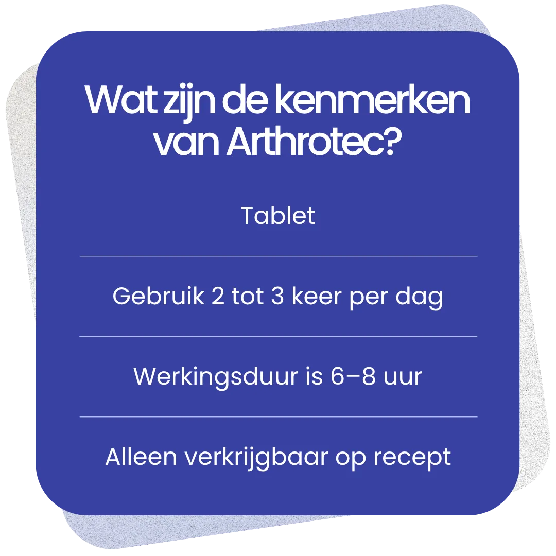 Kenmerken van Arthrotec