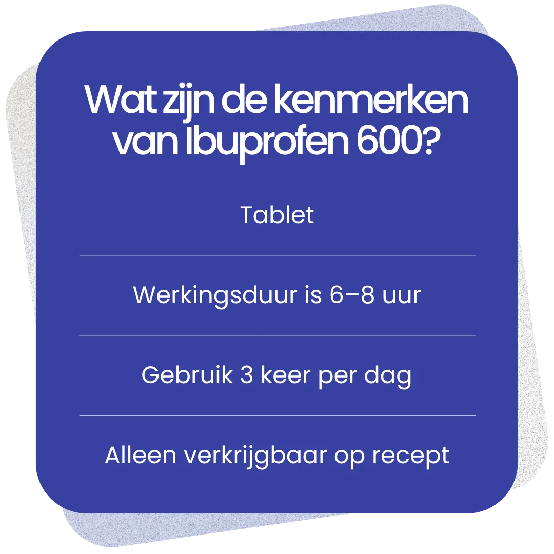 Kenmerken van Ibuprofen 600