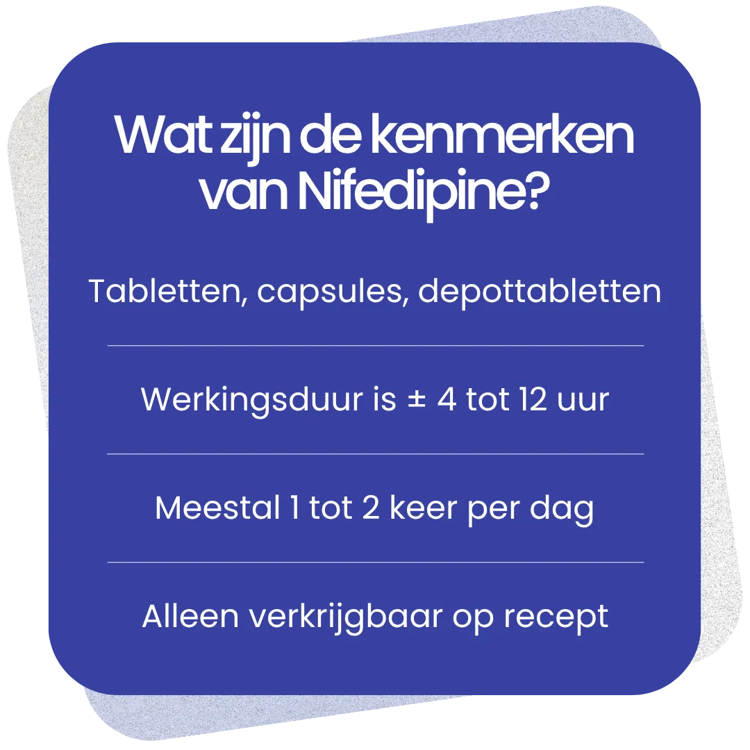 Kenmerken van Nifedipine