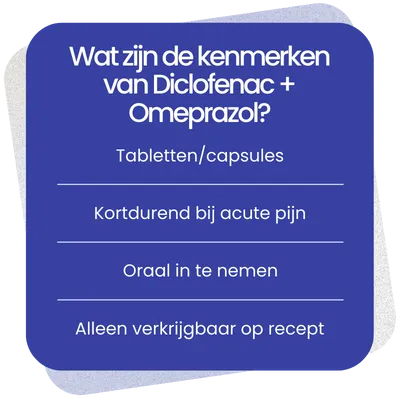 Kenmerken van Diclofenac + Omeprazol