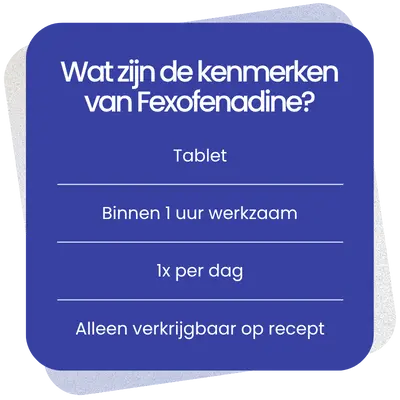 Kenmerken van Fexofenadine
